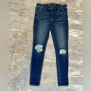 American Eagle dark blue jeggings. Size 12 X-Long